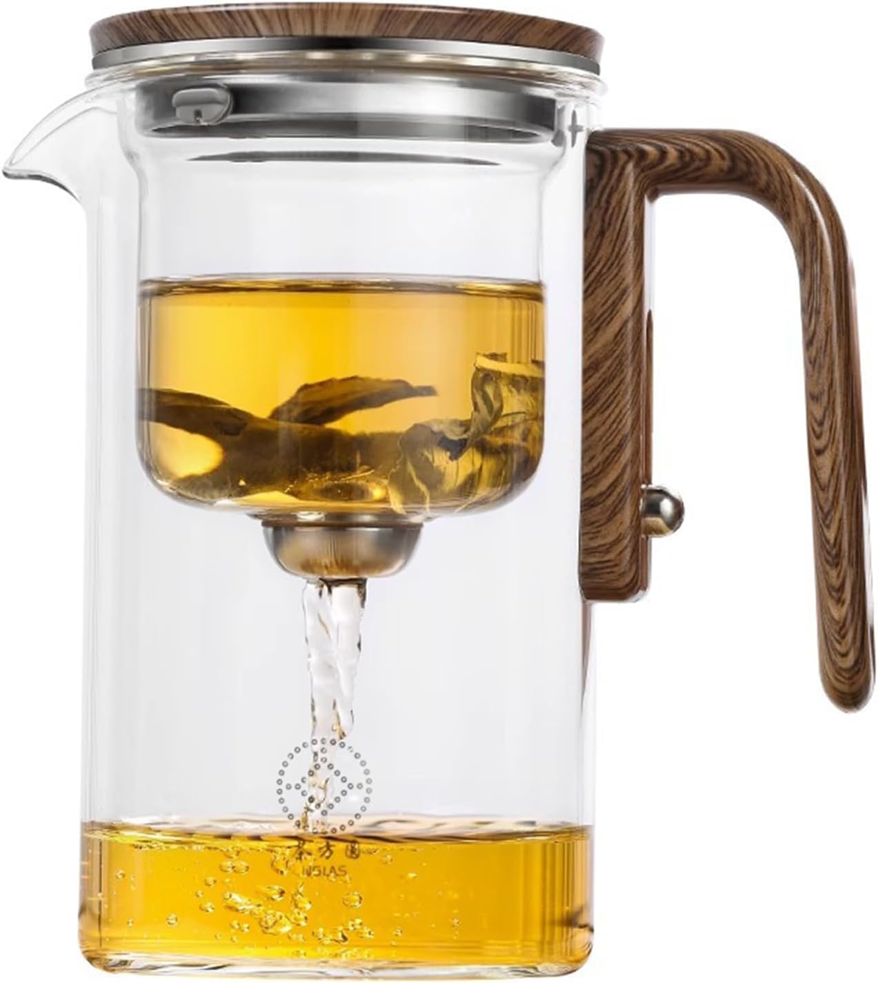 Enchanti Tea Pot, Magic Teapot with Magnetic Filtration 800 ml Glass Teapot with Infuser, Clear Tea Pot Water Separation Design for Meditation Tranquil Tea Ceremonies, Blooming and Loose Leaf Tea