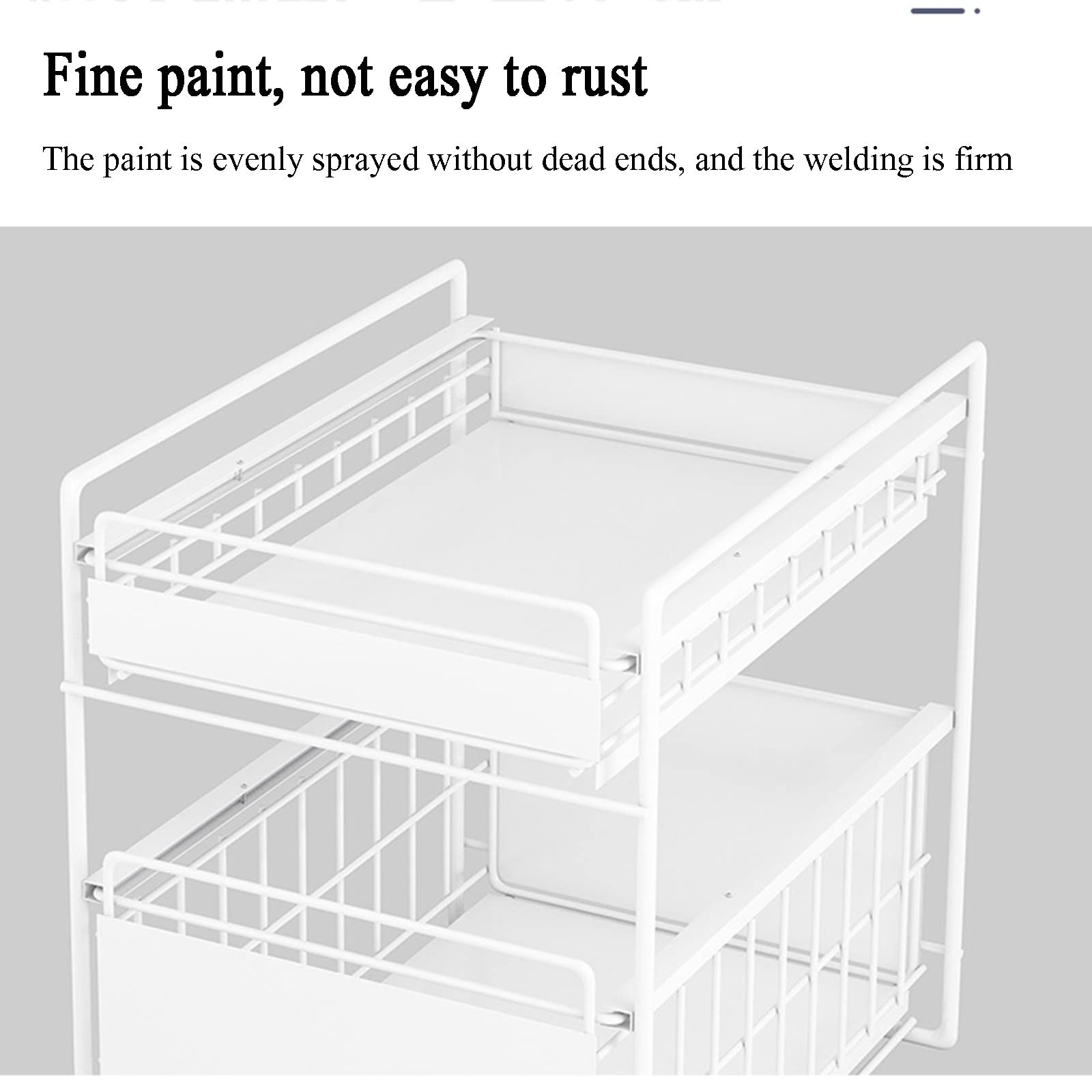 Nizer - Scaffale portaoggetti multiuso per cucina e bagno, ripiano regolabile per armadietti, mensola salvaspazio sotto l'armadio (nero, 2 ripiani)