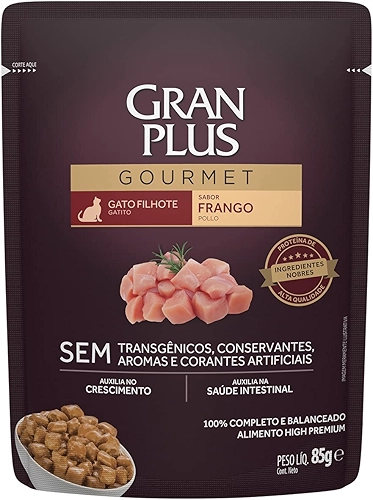 Ração Úmida GranPlus Para Gatos Filhotes Sachê - 85g