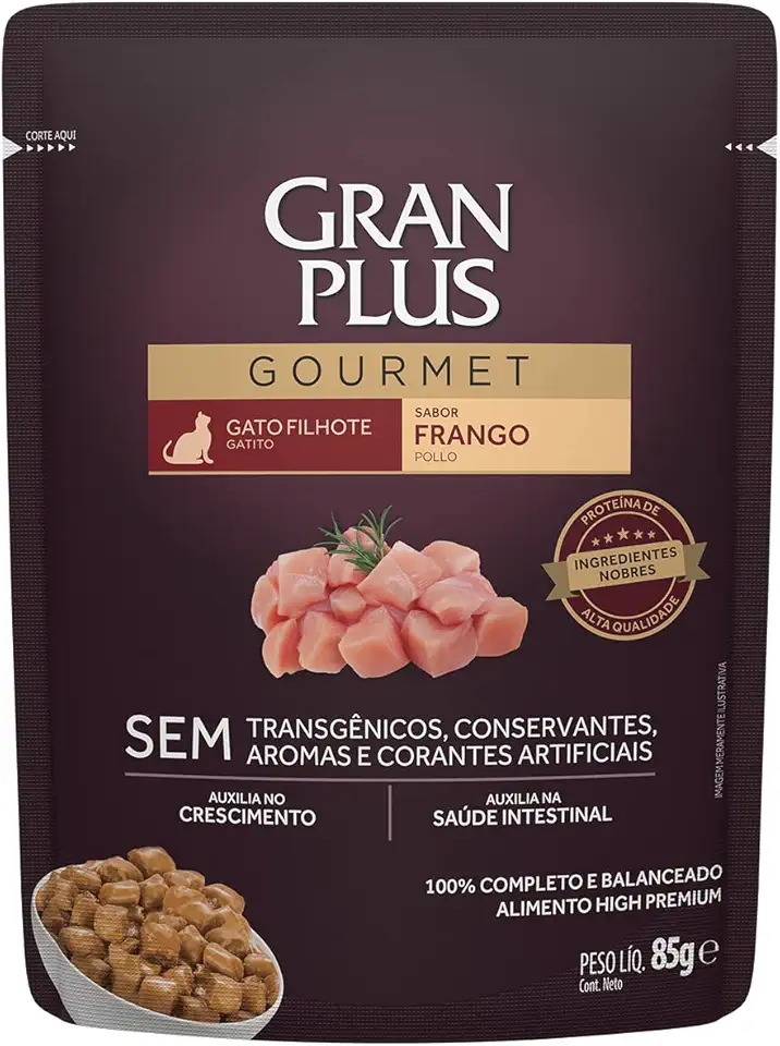 Ração Úmida GranPlus Para Gatos Filhotes Sachê - 85g