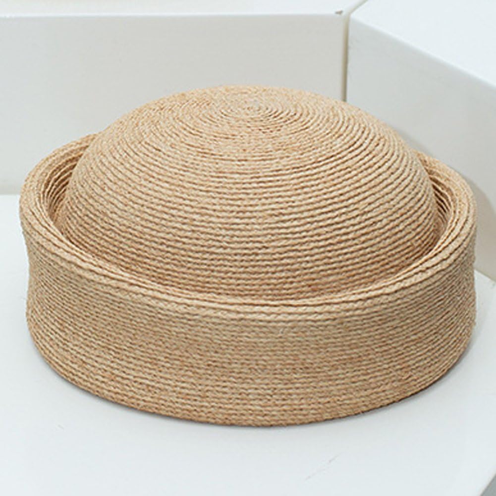Wudaizhi Chapeau Bibi en Paille pour Femme, Béret D'été, Chapeau pour Goûter À L'église
