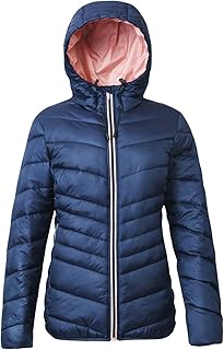 Sponsored Ad - Rokka&Rolla Women's Lightweight Puffer Jacket Water-Resistant Hooded Winter Coat