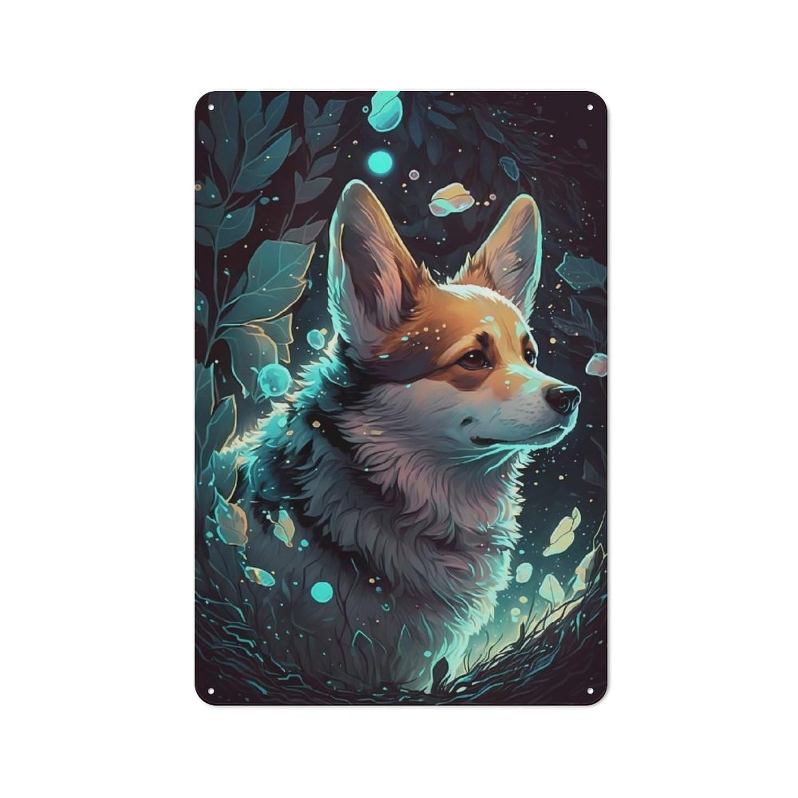 Corgi Dog Country Metal Wall Decor 30x20cm, Country Metal Sign for Kitchen, Cottage, Porch Or Garden Room