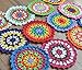 SouthMage 12 Assorted Crochet Round Granny Squares Rainbow Doilies Lot for DIY Crafts Bar Coasters Plant Mats