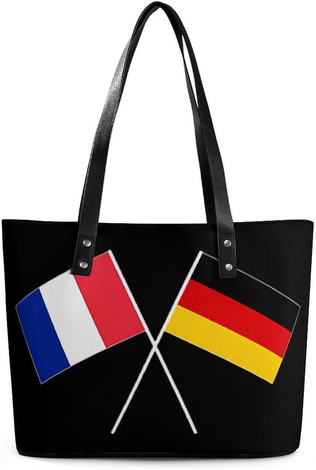 German French Friendship Flags Women's Satchel Handbags Tote Shoulder Bag Purses for Travel Shopping Work