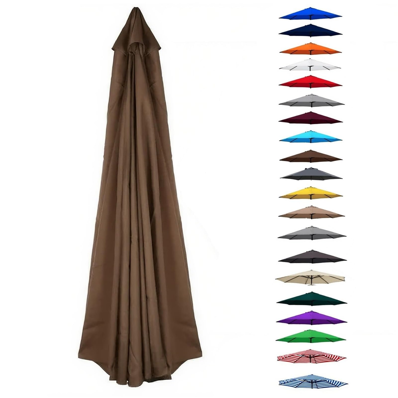 UV30+ Waterproof Garden Parasol Umbrella 2.0-4.0M – Outdoor Sun Shade Canopy For Patio Beach Pool Lawn & Deck – 6/8 Rib Design(Brown,(6Rib) 2.8m/9.1ft) — image 1