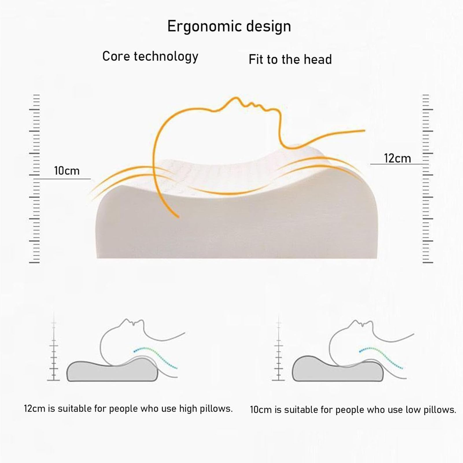 Cuscino in lattice, cuscino regolabile con fodera rimovibile per un supporto personalizzato, ideale per chi dorme sul fianco, sulla schiena e sullo stomaco