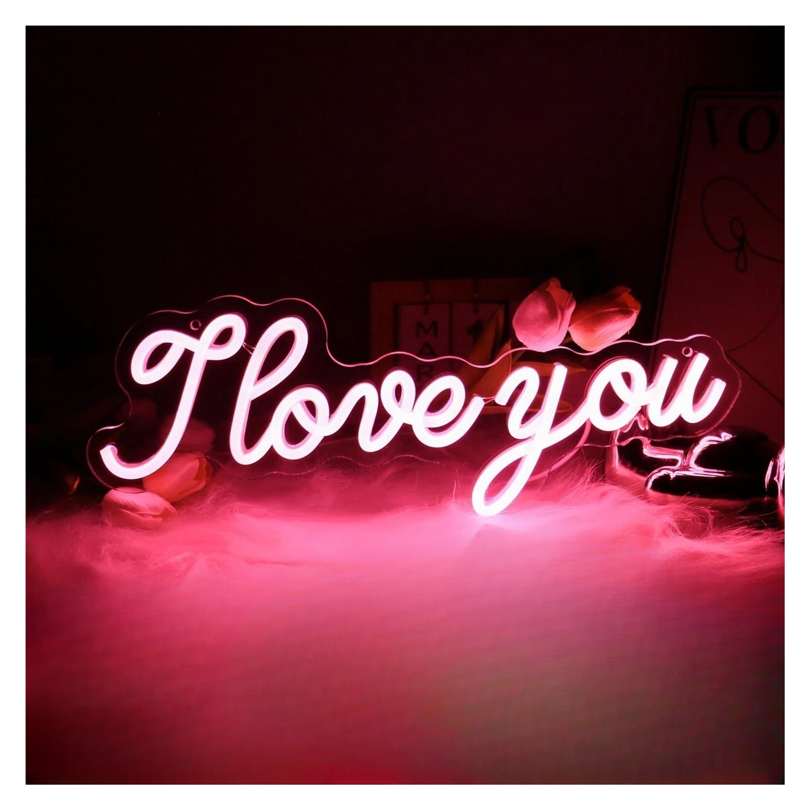 Wiszące neony artystyczne Neonowe Światło LED I Love You Ściemnialne Do Domu Zaręczyny Wesele Urodziny Walentynki Zasilane Przez USB 42cmx17cm