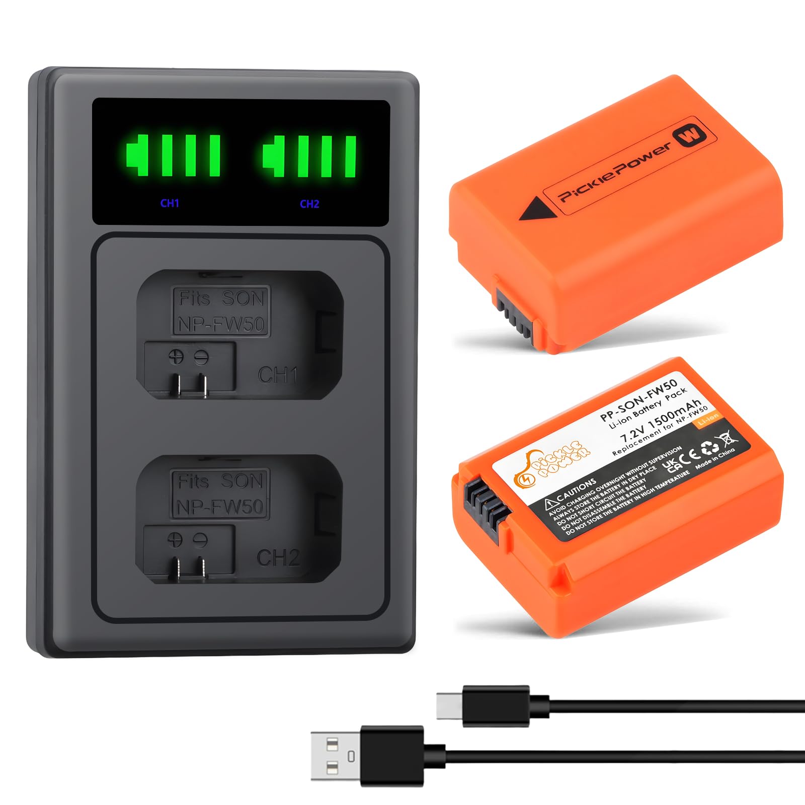 Amazon.com : Pickle Power NP-FW50 Battery and LED Dula Charger for