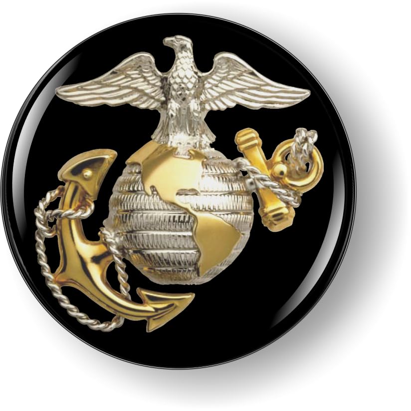 Image of BestLicensePlateFrames - USMC - The Eagle, Globe, and Anchor 3D Domed CAR Emblem Badge Sticker Flexible - Official U.S. Marine Corps Licensed Product