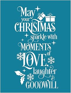 OTGO Self-Adhesive Silk Screen Printing Stencil - Christmas - Reusable Mesh Transfers Stencils for DIY T-Shirt Pillow Textile Painting Decoration