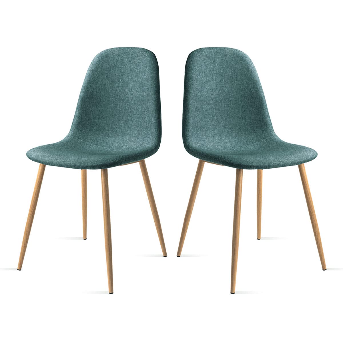 Mc Haus Elva Verde Turquesa x2 - Pack de 2 sillas de Comedor, diseño nórdico con Asiento Acolchado y Respaldo ergonómico
