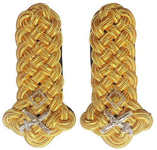 Épaulière de Major Général en fil d'or brodé main avec couronne royale