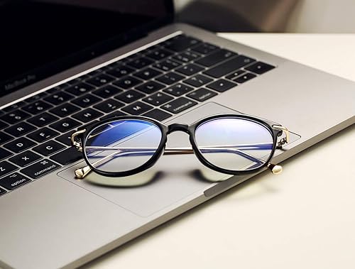 Miniatura 5 de COASION Lentes de bloqueo de luz azul para mujer, estilo vintage, redondas, antirrayos azules, lentes para juegos de computadora