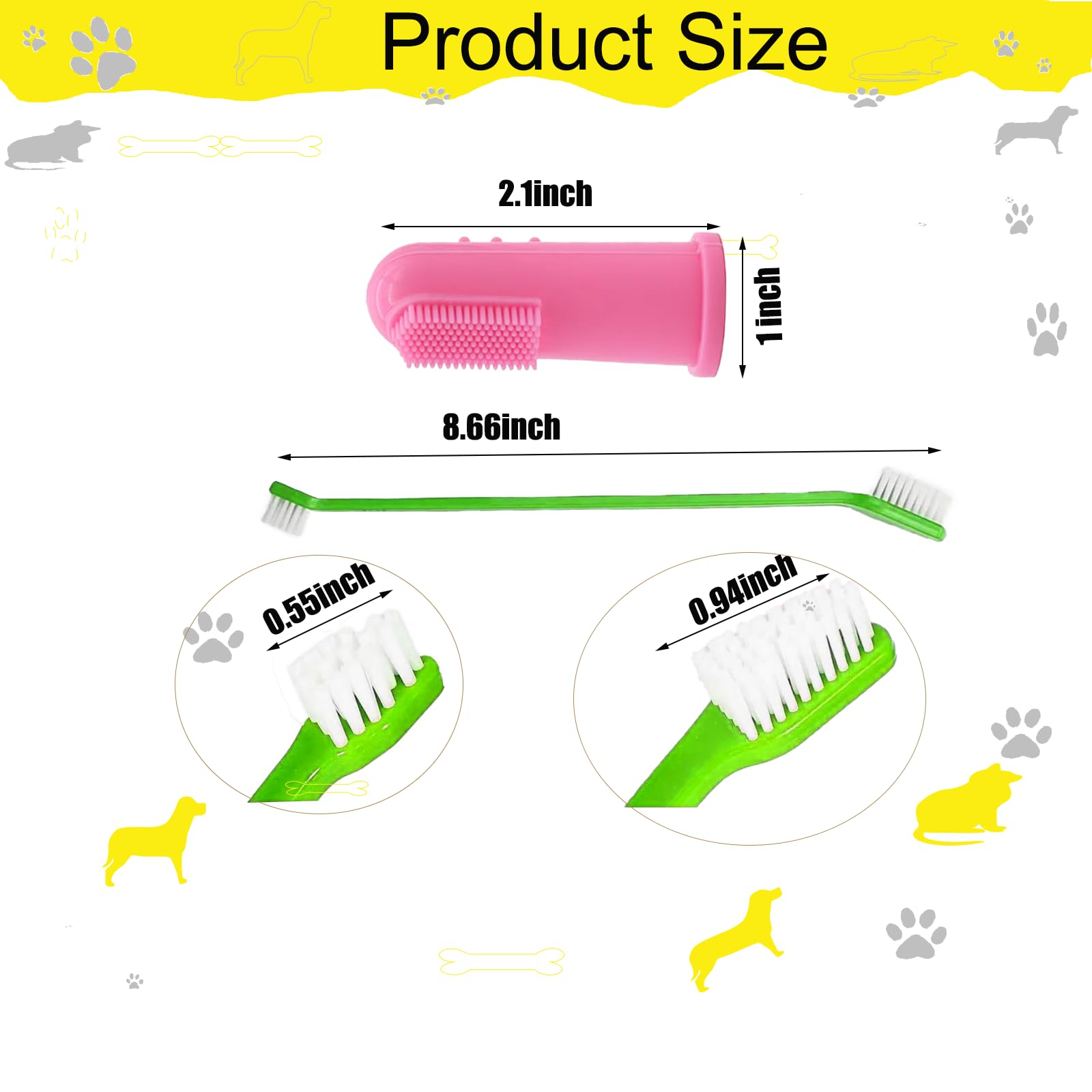 PoCotinu 300 Packs Dog Toothbrush