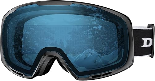 DBIO Ski Goggles Magnetic Lens - Frameless, UV Protection Anti fog OTG SnowSnowboard Goggles for Men Women Adult Youth