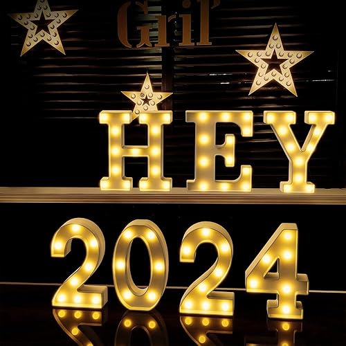 Miniatura 6 de Letras con luces G, letras grandes para decoración de fiestas, luces de letras de marquesina LED, adornos de letras, letrero con nombre para pared,