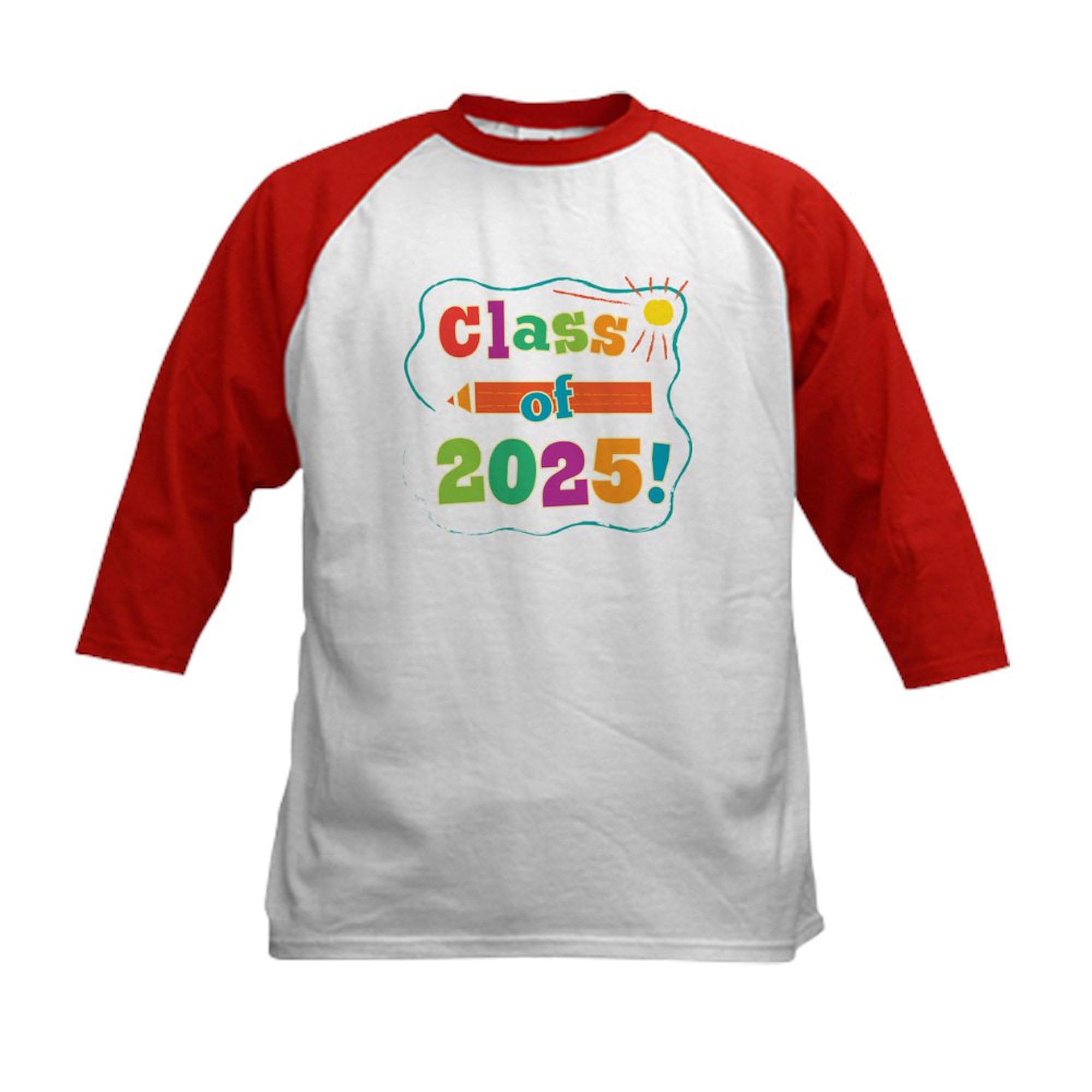 CafePress Class of 2025 Grad Quote Kids Baseball T Shirt Kids Cotton Baseball Jersey, 3/4 Raglan Sleeve Shirt Red/White