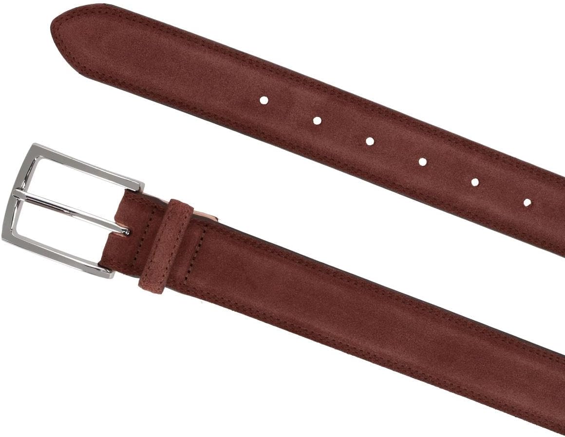 Trafalgar Men's Armando Italian Suede 35mm Feathered Edge Belt