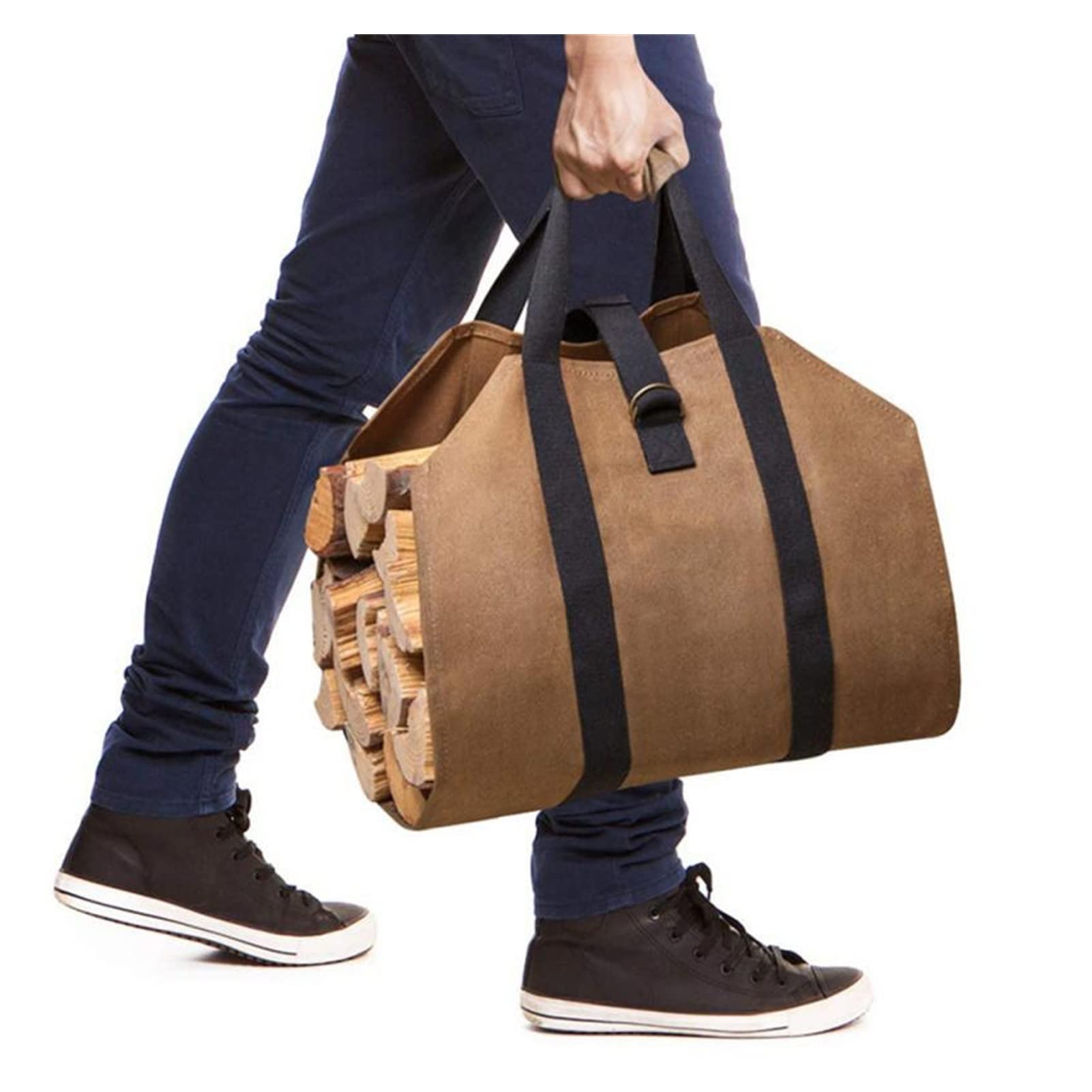 trasportatore di Legna da ardere Sacchetto di Feltro Black Camino Borsa in Legno Sacchetto di Legno Pestino Fire Legno Pocket Legna Legna da ardere Canestro Giornuncio Stalles Canestro 1 pz.