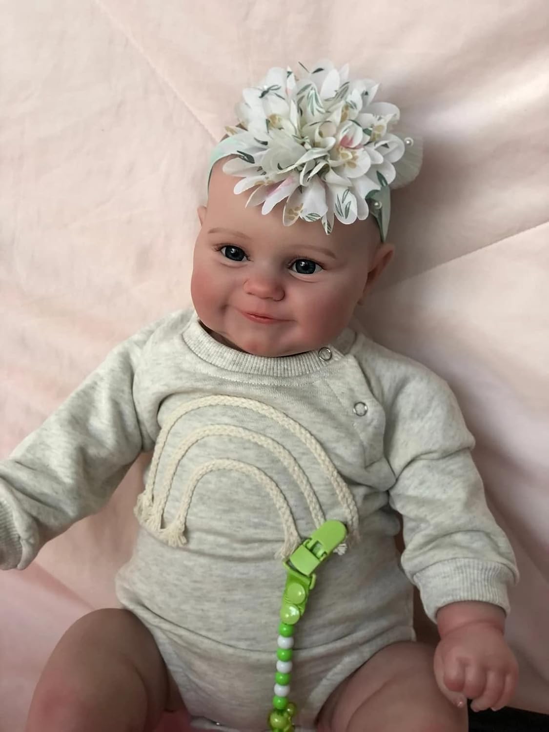 Pinky Realistic Reborn Baby Dolls 20 inches 50 CM Full Body Vinyl Silicone Girl Doll Anatomically Correct Lifelike Painted Hair Newborn Baby Dolls Toy for Kids Age 3+
