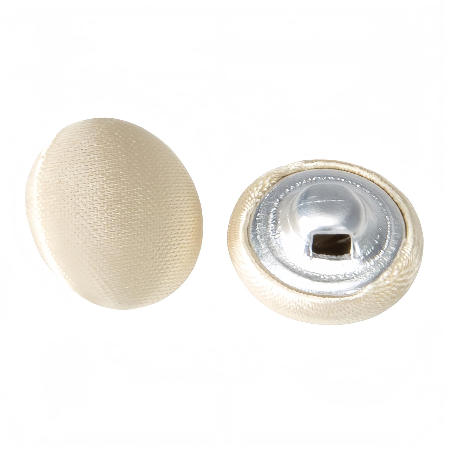 10 Pcs Satin Covered Metal Shank Buttons Cloth Buttons for Wedding Dress Tuxedo Suits, Champagne, 18mm
