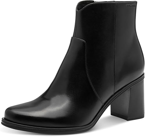 Tamaris Damen Boot Heel 1-25360-45, Botas Cortas al Tobillo Mujer, Negro, 36 EU