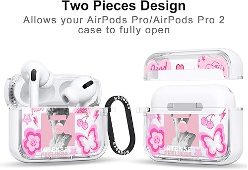 Miniatura 129 de MOSNOVO Funda protectora transparente para AirPods Pro 3, con anillo de metal duro de lujo de doble capa a prueba de golpes, diseñado para AirPods