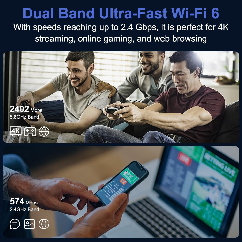 Industrial Metal 4G LTE Wi-Fi 6 Router - Dual-Band Gigabit, 6×5dBi Removable Antennas, Dual SIM - for Remote Sites/IoT/Mobile Offices (Enterprise/Field Use) (Wi-Fi 6 AX3000)