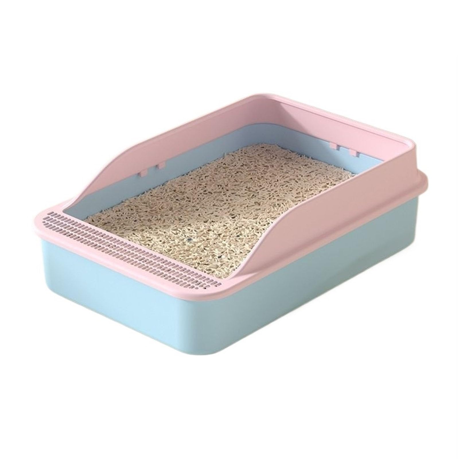 Katzentoilette Katzentoilette mit offener Oberseite und hohem Rand, abnehmbares Katzenreinigungsbecken, Katzentoilette mit Schaufel, Katzenreinigungsbadebecken aus Kunststoff for Katzen und kleine Hun