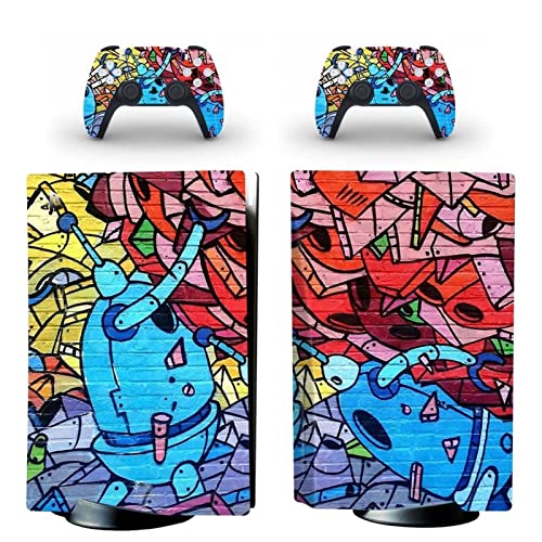 �ی� For PS5 Skin Disc Edition Anime Console and Controller Vinyl Cover Skins Wraps for Version(9616) �C�A�Ȃ��A�c�����Ȃ�(3)