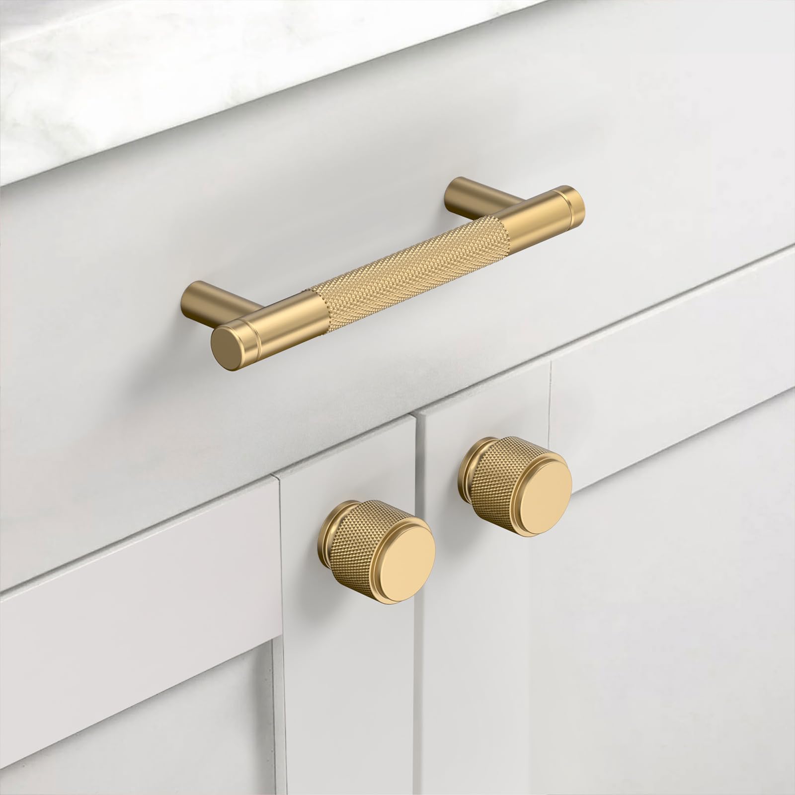 Asidrama 10 Pack Champagne Bronze Zinc Alloy Knurled Dresser Knobs Cabinet Hardware for Dresser Drawers — Amazon image 4