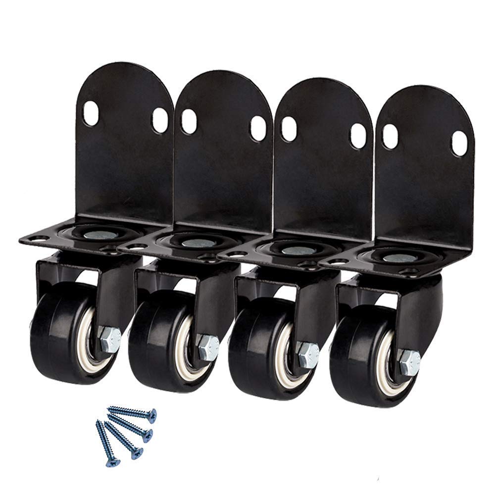 Ruote girevoli in PVC a Forma di L per portafiori Silentniture per scrivania, puleggia per Culla con Freno, Angolo retto, universali da 1,5 Pollici, 4 Pezzi