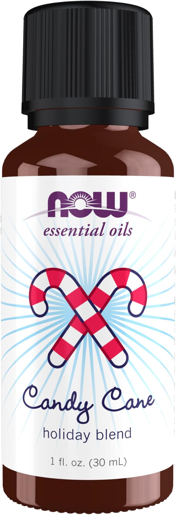 NOW Essential Oils, Candy Cane Oil Blend, Refreshing and Invigorating with a Sweet and Minty Scent, Steam Distilled and CO2 Extracted, 1-Ounce