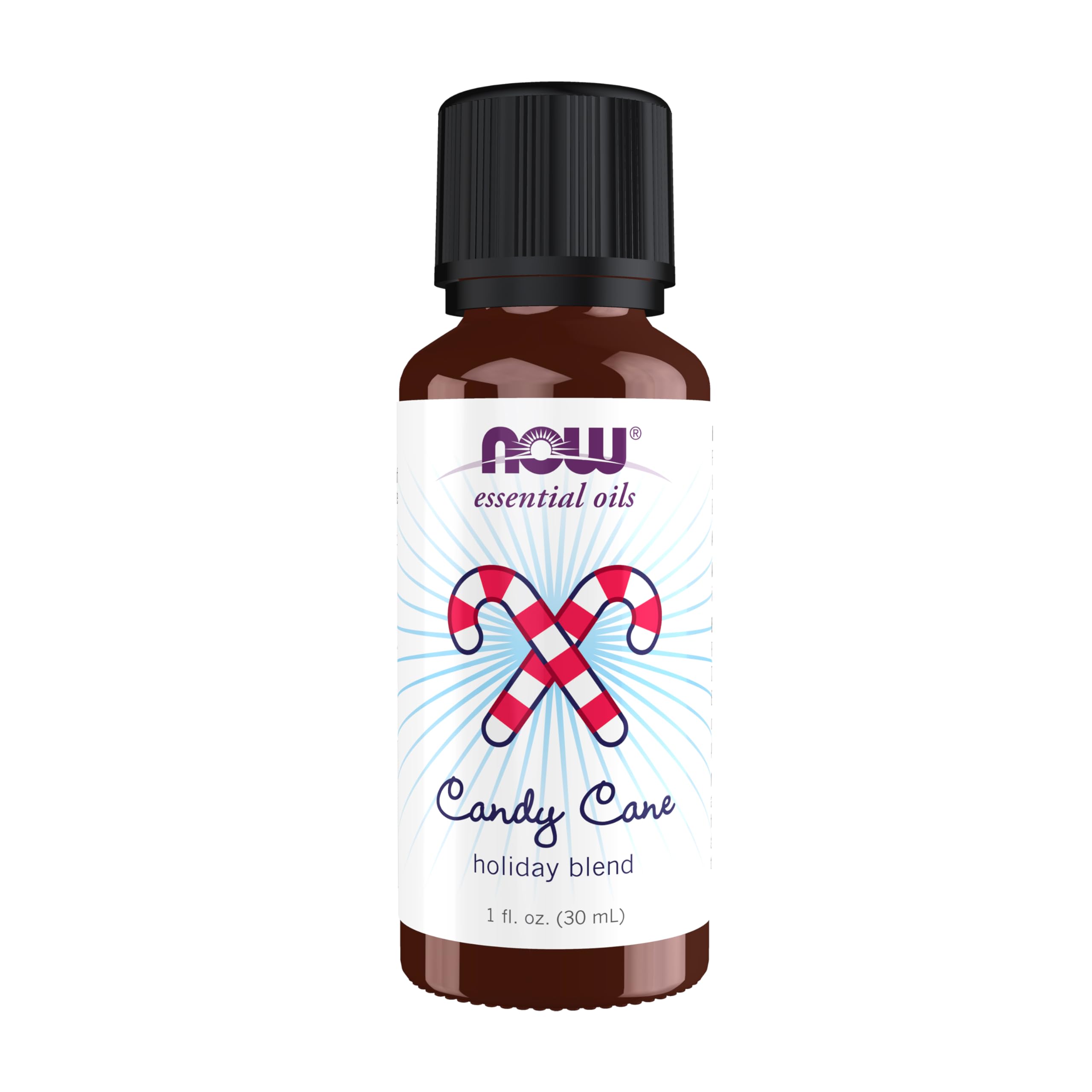 NOW Essential Oils, Candy Cane Oil Blend, Refreshing and Invigorating with a Sweet and Minty Scent, Steam Distilled and CO2 Extracted, 1-Ounce