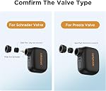 AIRBANK Mini Bike Pump Pocket SE, 100 PSI Electric Bicycle Air Pump for Road Bikes, Portable Bicycle Pump, Bicycle Tire Inflator for Schrader and Presta Valve with Rechargeable Battery