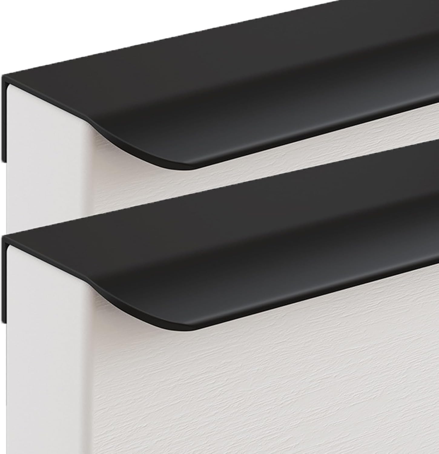 Tnbccxn Black Cabinet Handles, Concealed Handles, 2 Pcs Finger Edge Pull Invisible Door Knob(,Length 200Mm)