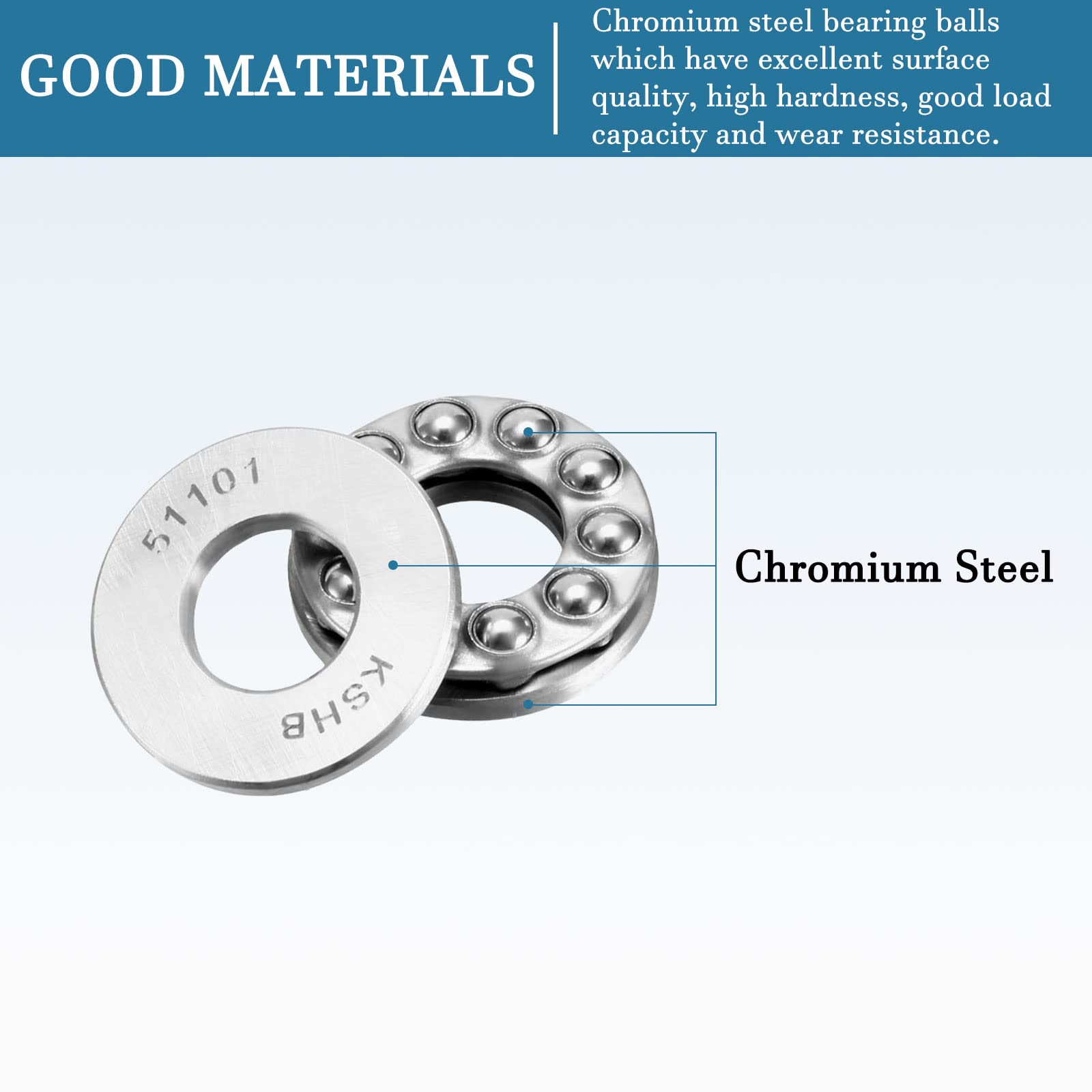 Cuscinetti A Sfera Di Spinta 12x26x9mm - Acciaio Cromato, Per Ascensori E Stampi (3 Pezzi)