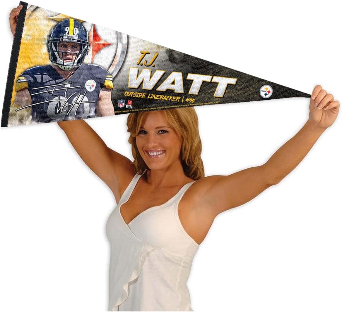 Pittsburgh Steelers Watt Pennant Banner Flag - Image 4