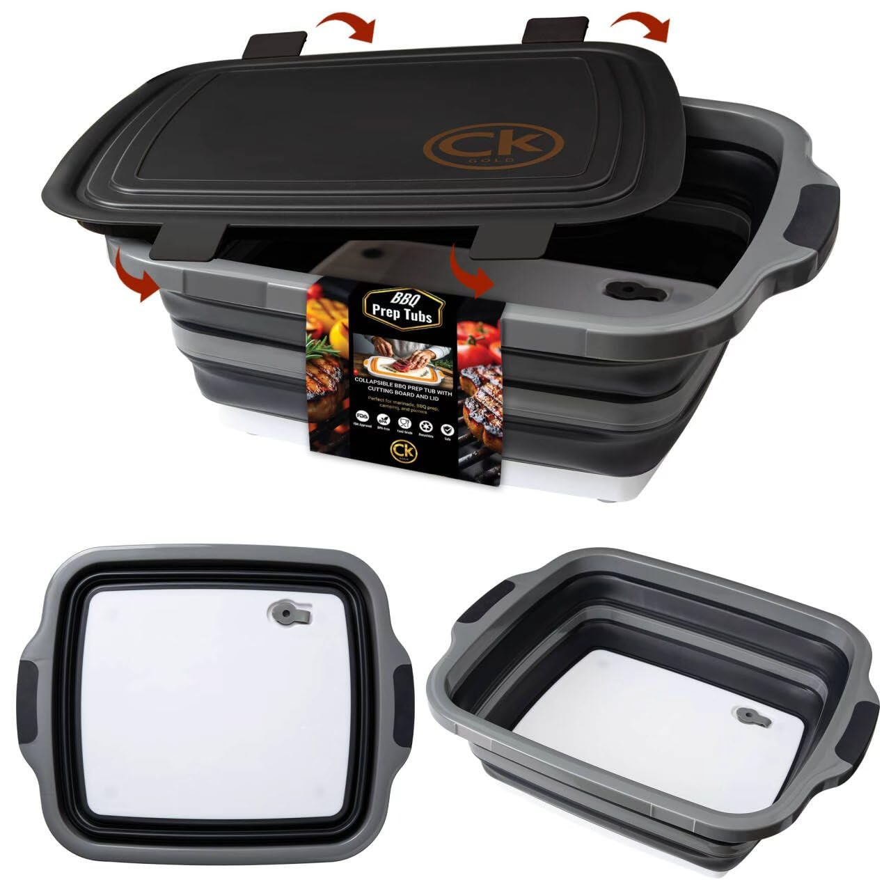 CK GOLD Extra Large Collapsible BBQ Prep Tub XL