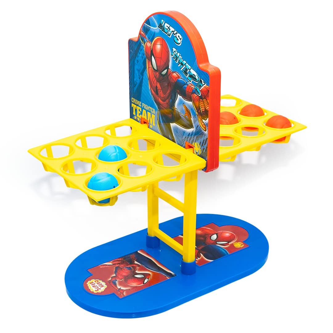 Ratna's Twin Arcade Basketball Spiderman Printed Tabletop Indoor Game for 1 to 2 Players Kids 5+ Years