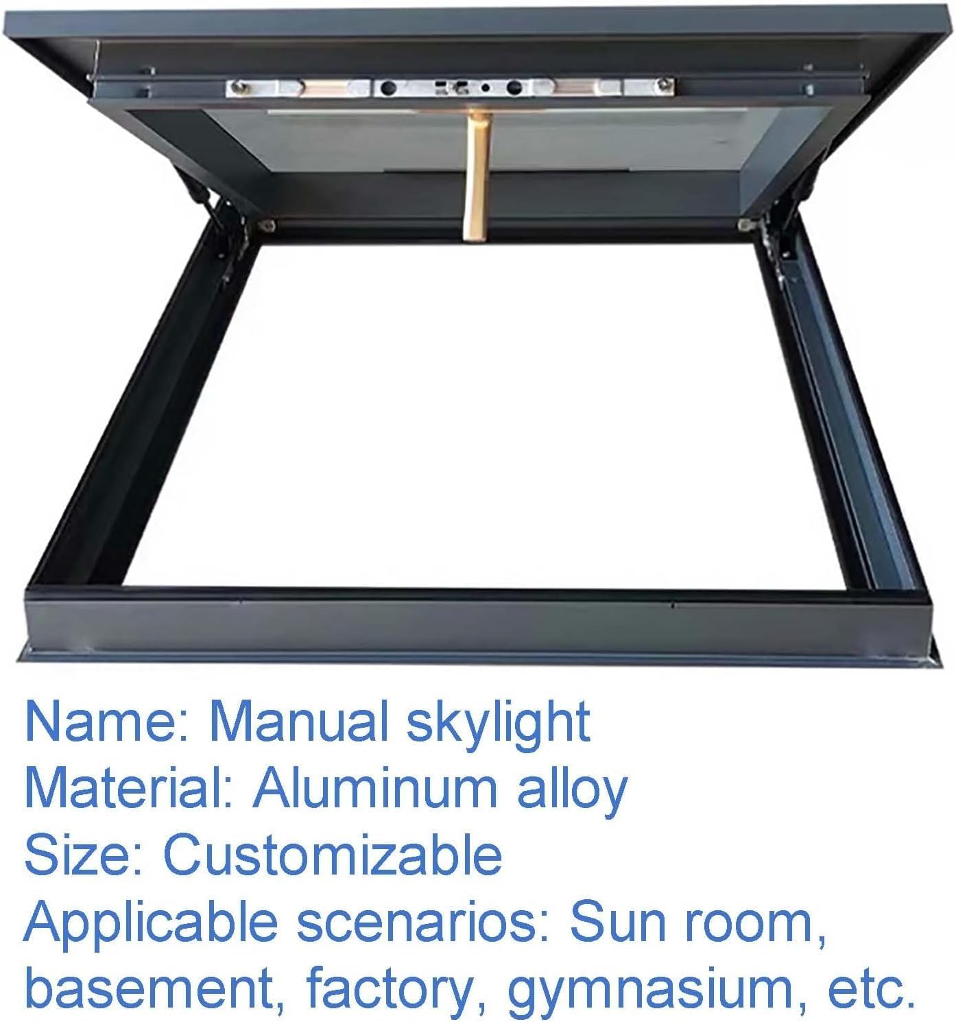 Skylight House Roof Window, Underground Lighting Well Window with Double Layer Tempered Glass(Size:34x20in/85x50cm,Color:Gray)