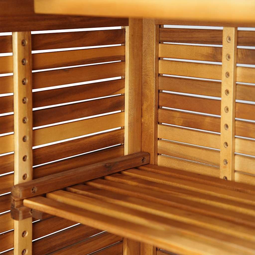 vidaXL Acacia Mesa Alta Bar Estantes Madera Mueble Bebidas Barra Jardín Casa