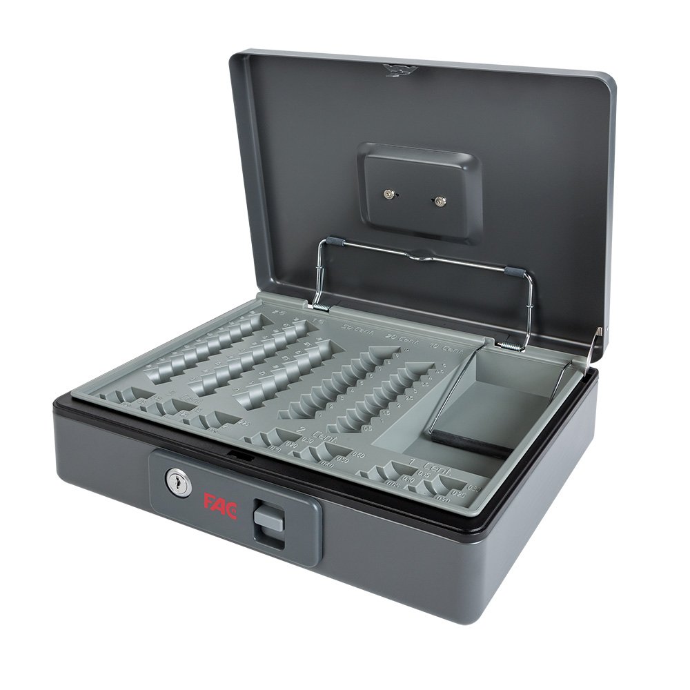 FAC 25016 - Caja de caudales con pulsador, número 4, color gris
