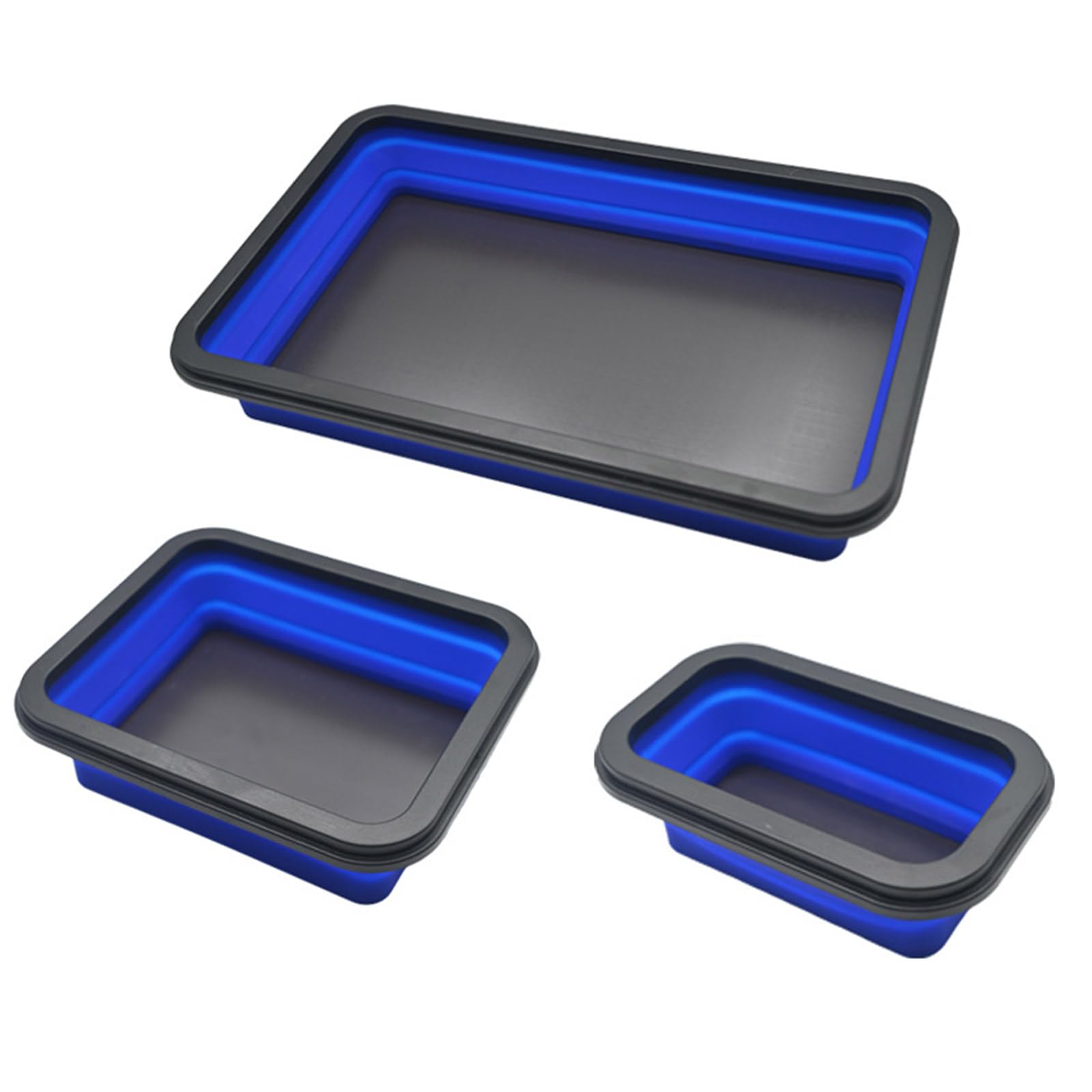 Cuencos de silicona multiusos, paquete de 3 accesorios rectangulares de almacenamiento para entusiastas del bricolaje