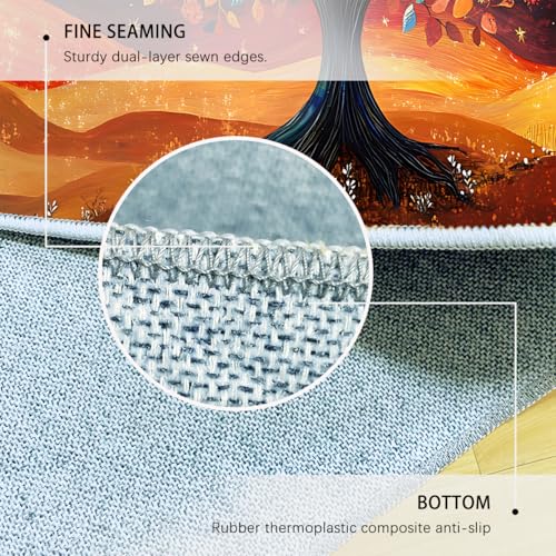 Tapis 180x270cm carpette de salon à motif bohème plante douce pour sol - 7