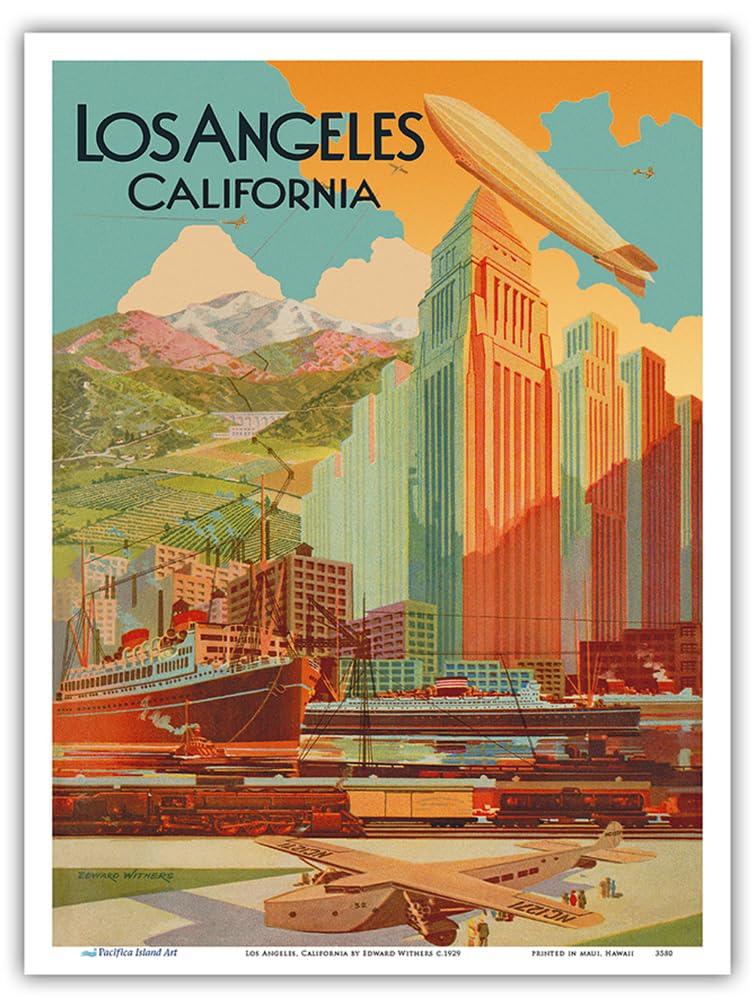 Amazon.com: Los Angeles California - Edward Withers Poster Print