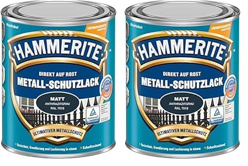 Hammerite METALLSCHUTZLACK MATT ANTHRAZITGRAU 2,5L (Packung mit 2)