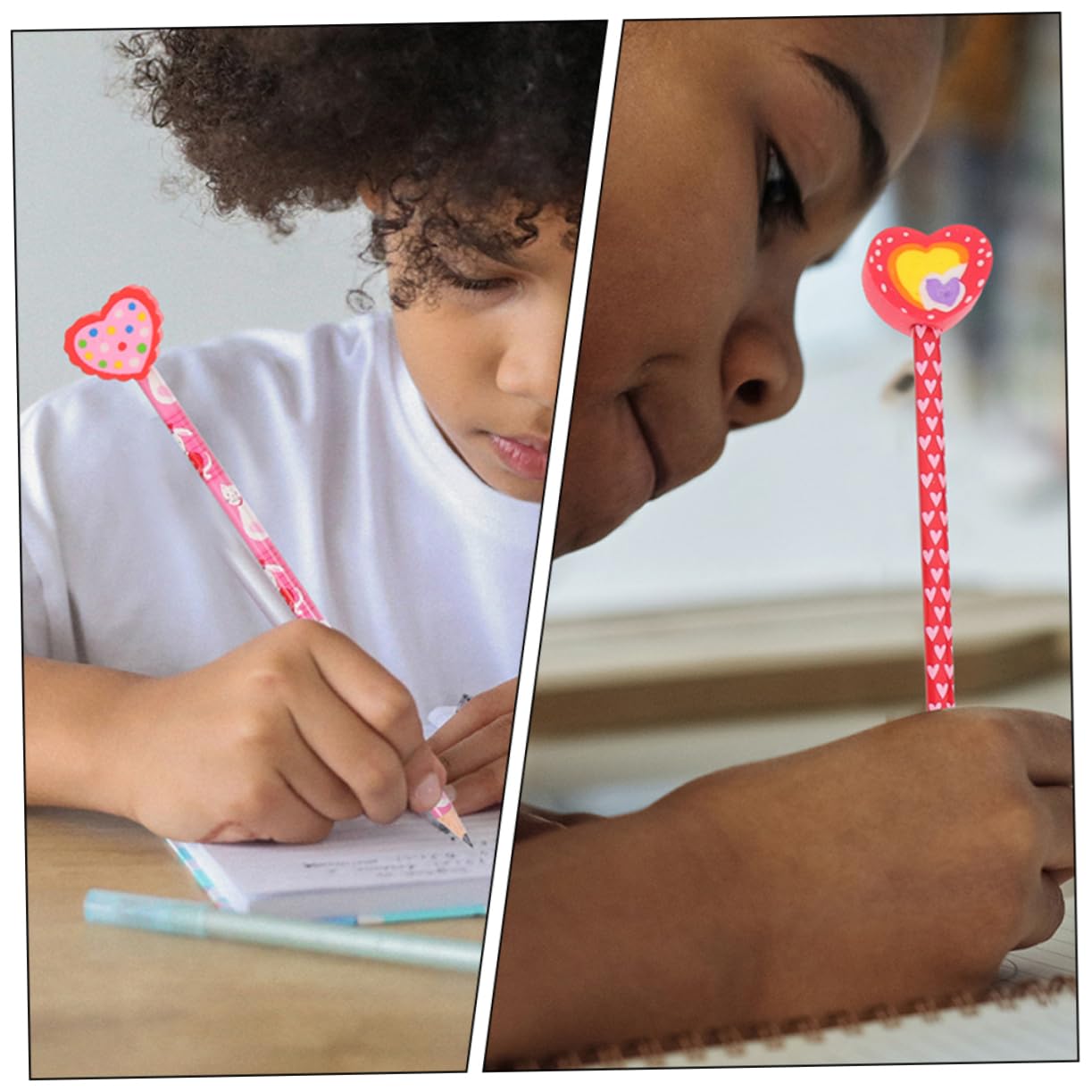 NUOBESTY 4 Sätze Valentinstag Bleistift Bleistifte Mit Valentinsmotiv Stapel Ende Schreibutensilien Stempelstifte Für Cautsch Bleistifte Zeichnen Schulschreibstifte Holz 18 Stück * 4