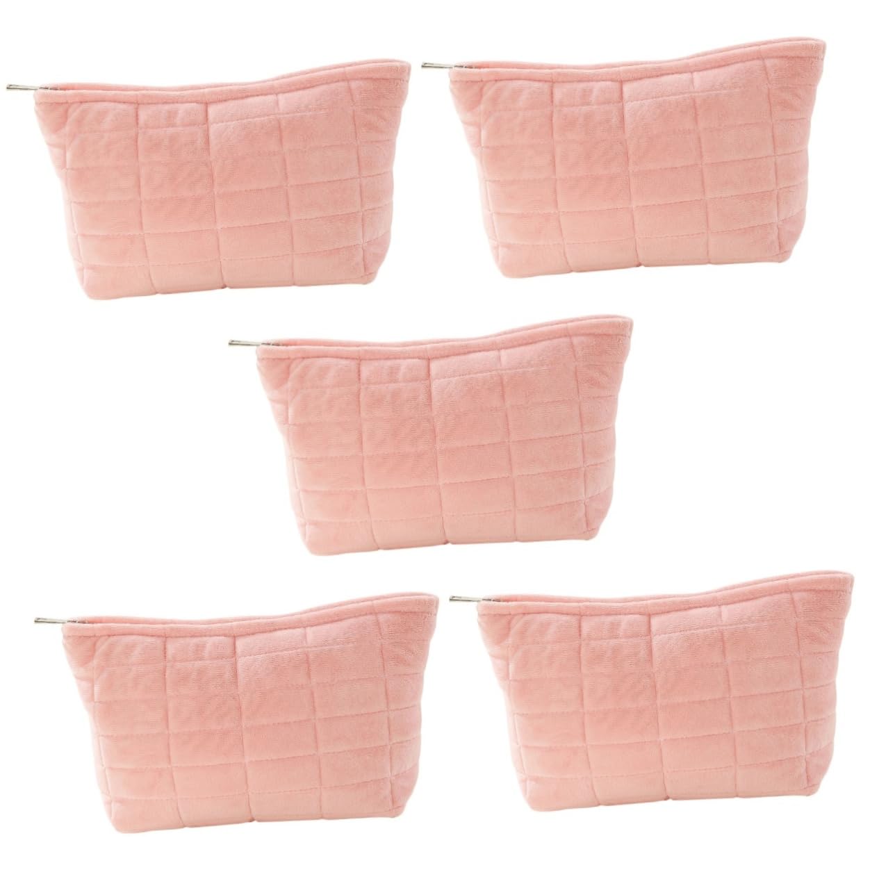 5piezas Bolsa De Maquillaje De Gran Capacidad Neceser Cosmético Portátil De Peluche para y Almacenamiento De Accesorios De
